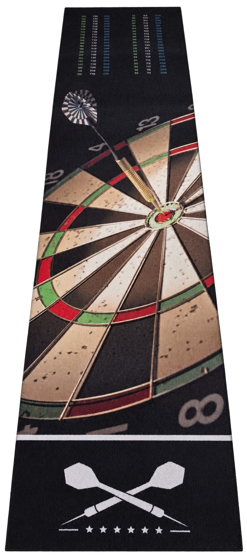 Mertex Bodenmatte Läufer Dartteppich Darts Spielteppich Dartmatte mit Aufdruck, rutschfest