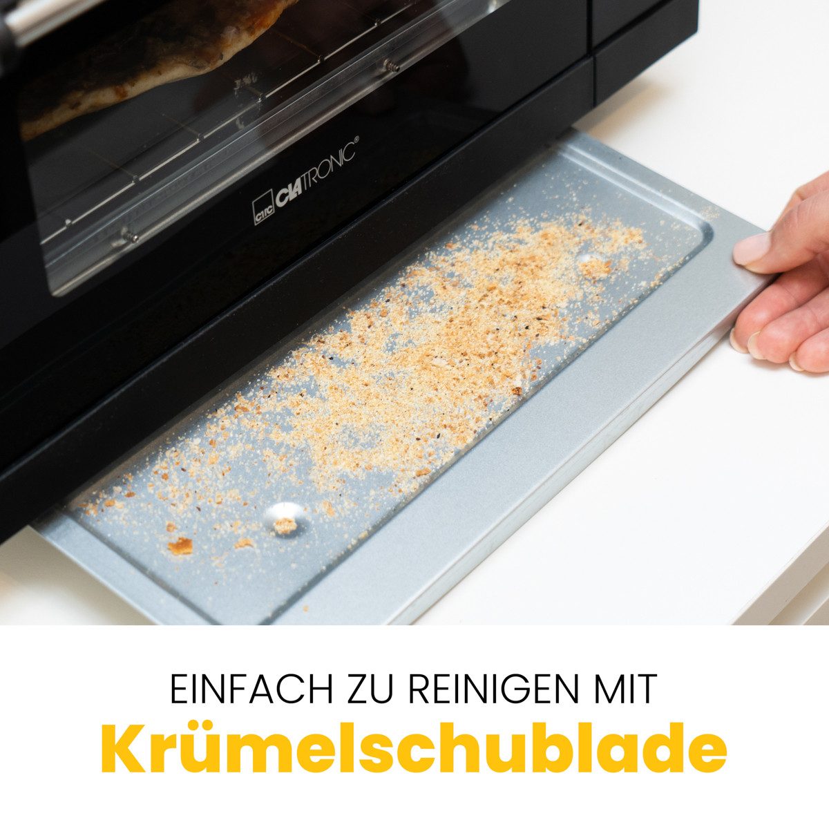 CLATRONIC Minibackofen MPO 3520, Pizzaofen zum Grillen & Aufbacken mit 12L Backraum