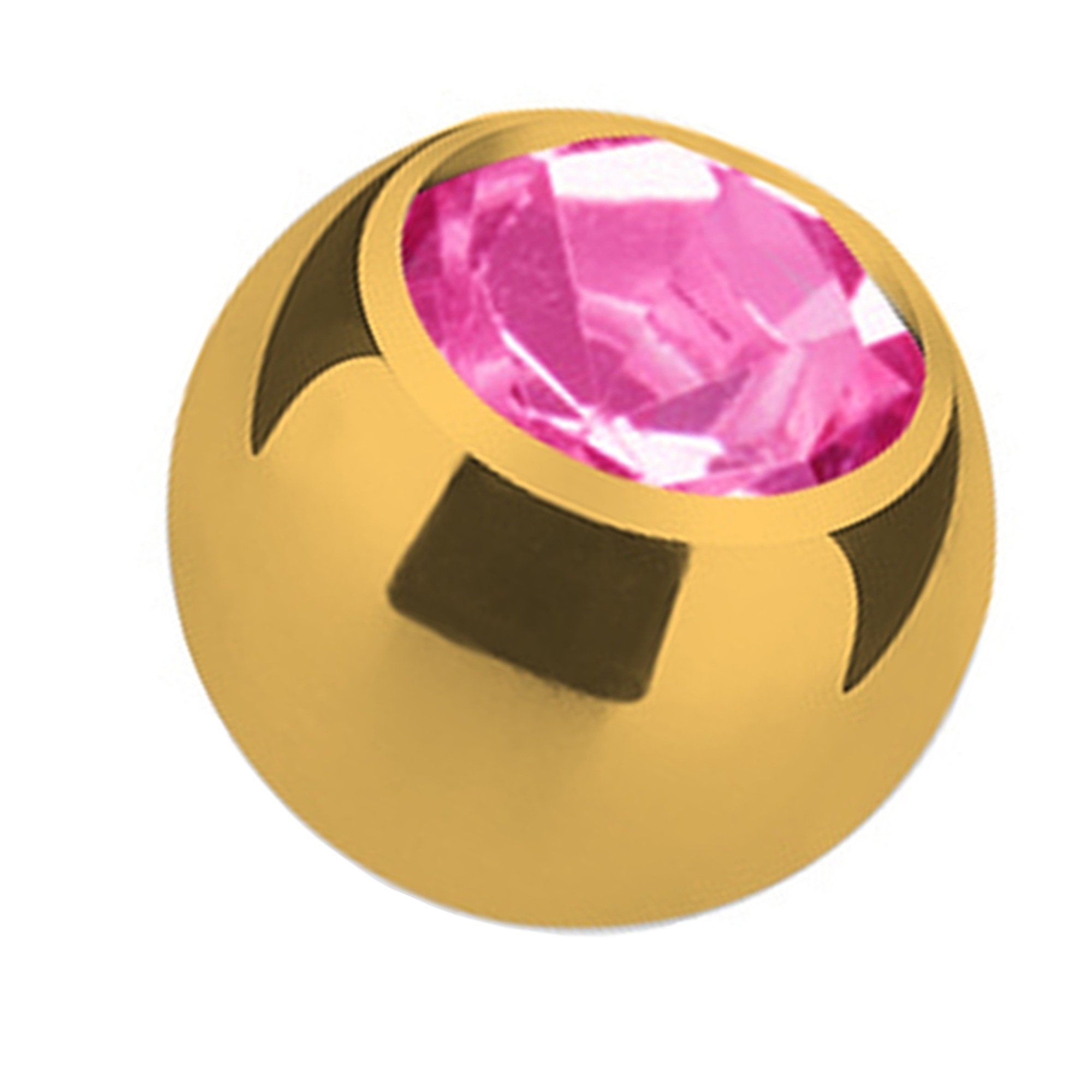 Piercing-Set Piercing Ersatz Schraubkugel Gold mit Kristall