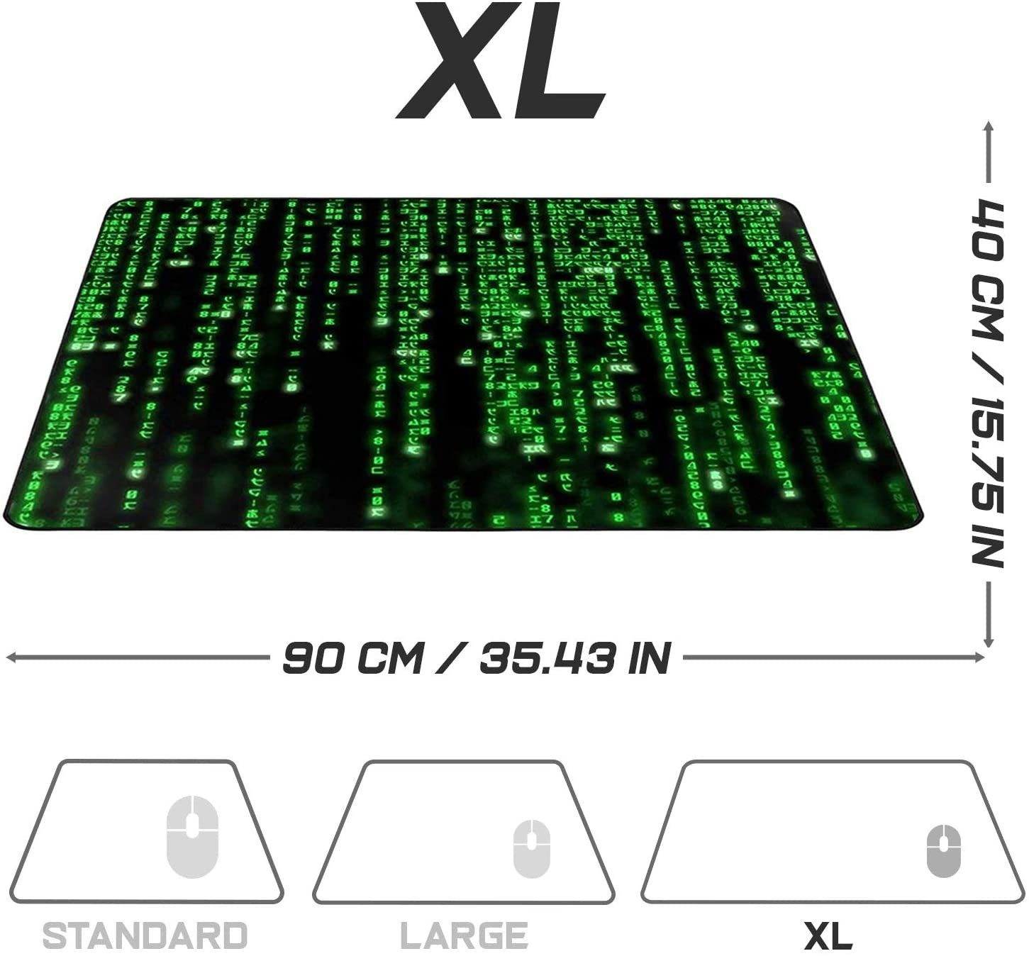 MAXLVL Gaming Mauspad 900 x 400mm - Fransenfreie Ränder - rutschfest (Großes Mousepad präzises und langlebiges Large Mouse Pad), Rutschfeste Schreibtischunterla – Bild 3 von 5