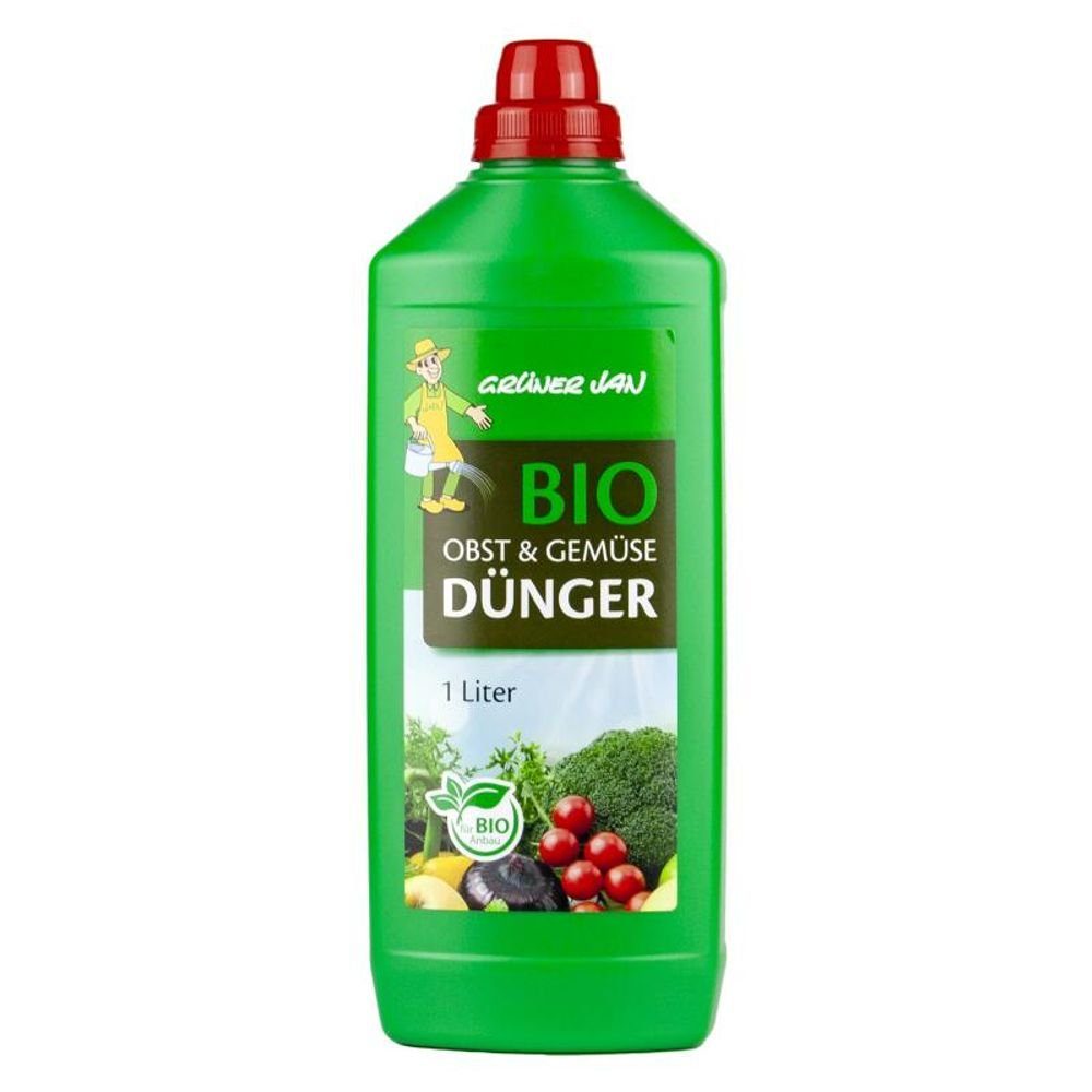 Pflanzendünger 12x 1L Grüner Jan Bio Obst-/ Gemüsedünger Tomaten Gurken Paprika Kräut