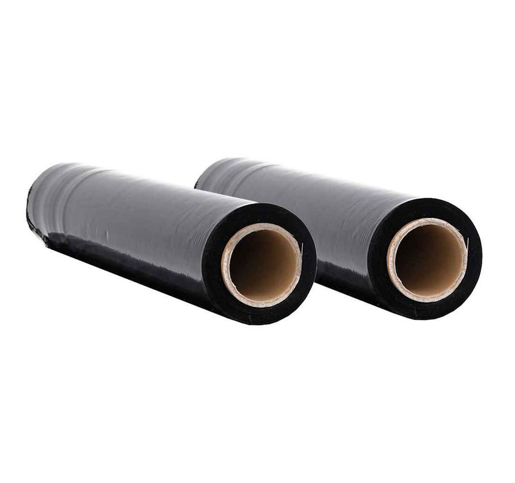 Thumbnail - vidaXL Bastelkartonpapier, Stretchfolie 2 Stk. Schwarz 20 μm 50 cm x 150 m