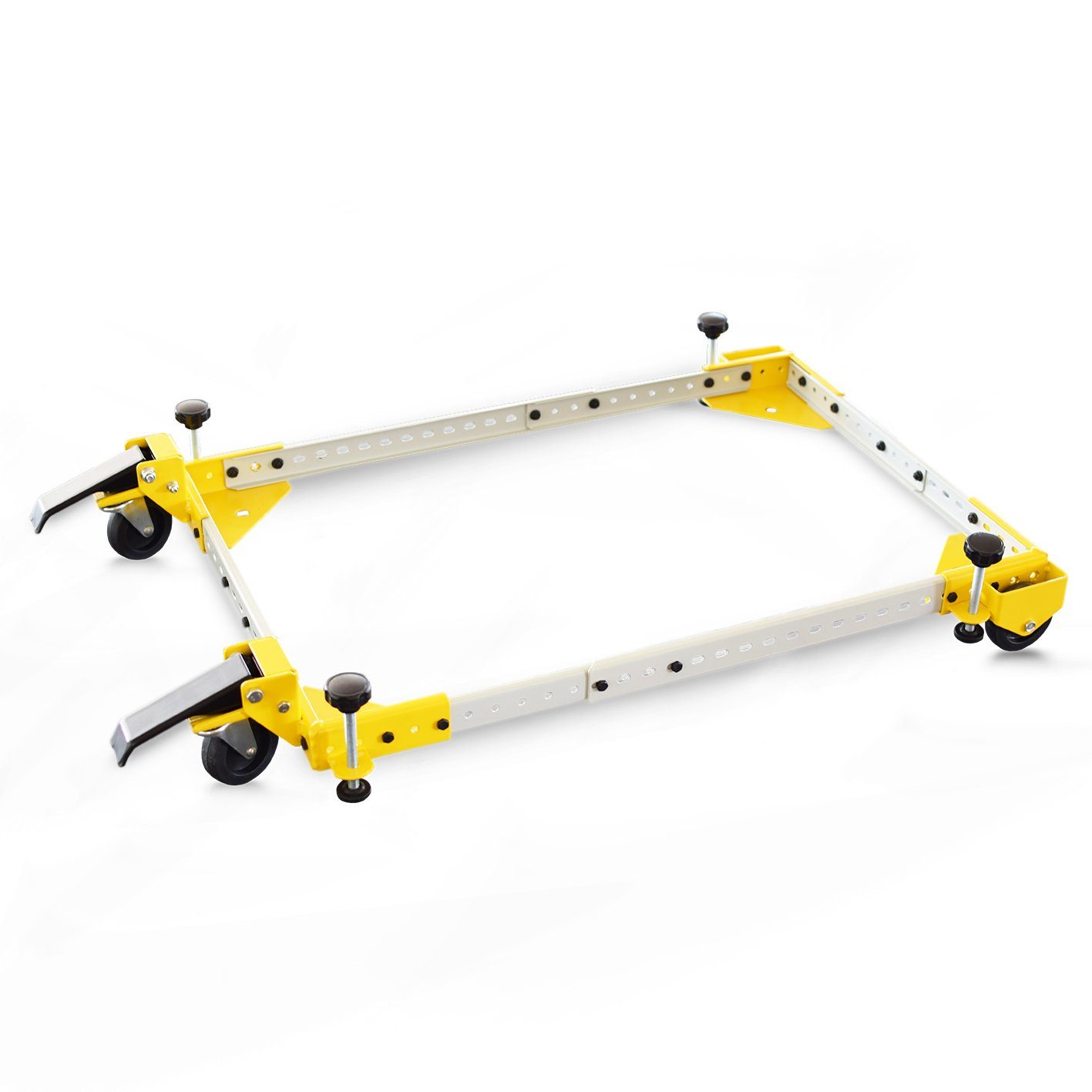 BAMATO Untergestell MB-400 verstellbar universal Fahrwerk Maschinenfahrwerk bis 400kg, Feststellbremse, Schwerlasträder, verstellbare Größe