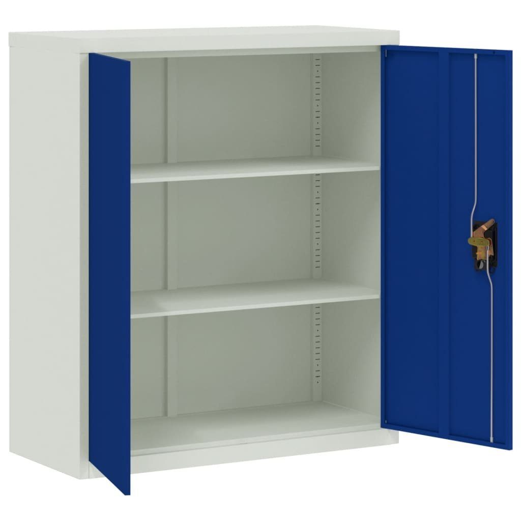 furnicato Aktenschrank Hellgrau und 90x40x105 Blau Stahl cm