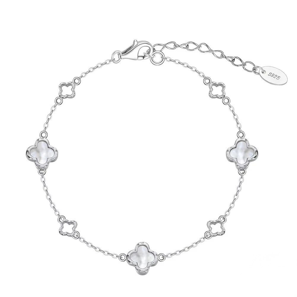 ROUGEMONT Silberarmband Zartes Damen Kleeblatt Glücksbringer Armband 925 Sterling Silber, Elegantes Clover Design Symbol für Glück, Liebe und positive Energie
