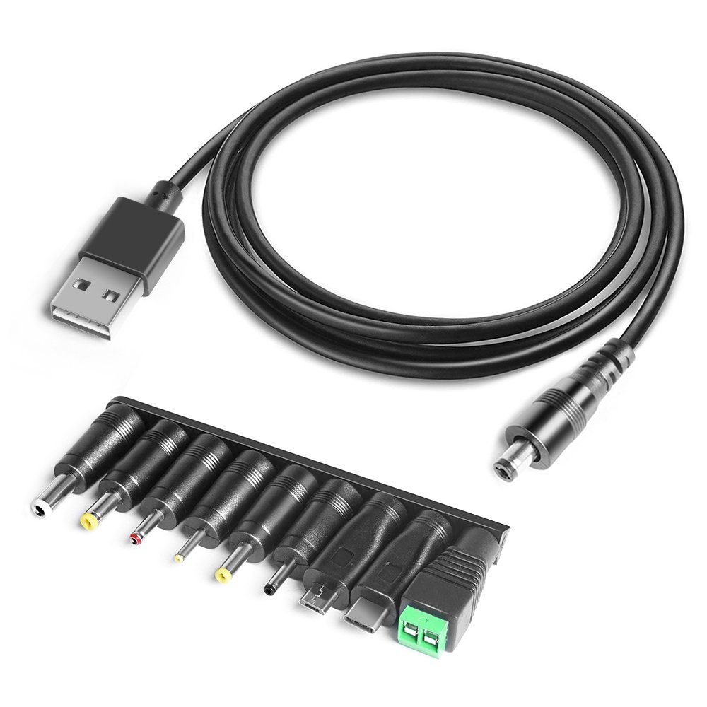 11 in 1 USB zu DC Kabel Konverter Universal Adapter USB Kabel Netzteil