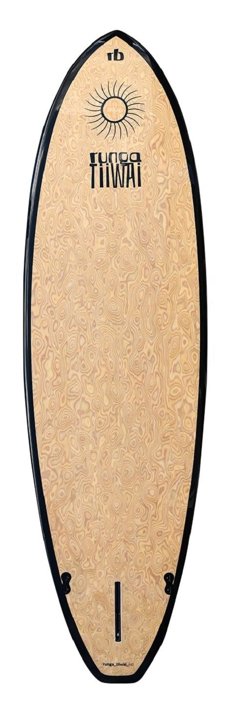 & SUP, burl WOOD (Set Inkl. Board leash Paddling Up Fiberglas SUP-Board Finnen-Set) 9.5, coiled Allrounder, Hard TIIWAI Runga-Boards Stand 3-tlg.