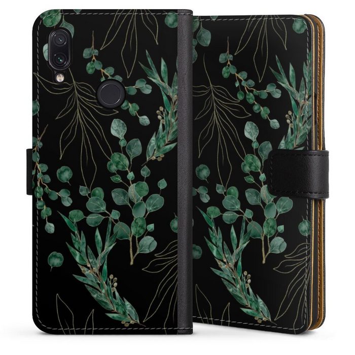 DeinDesign Handyhülle Eukalyptus Blätter Natur Eukalyptusblätter Black Xiaomi Redmi Note 7 Hülle Handy Flip Case Wallet Cover