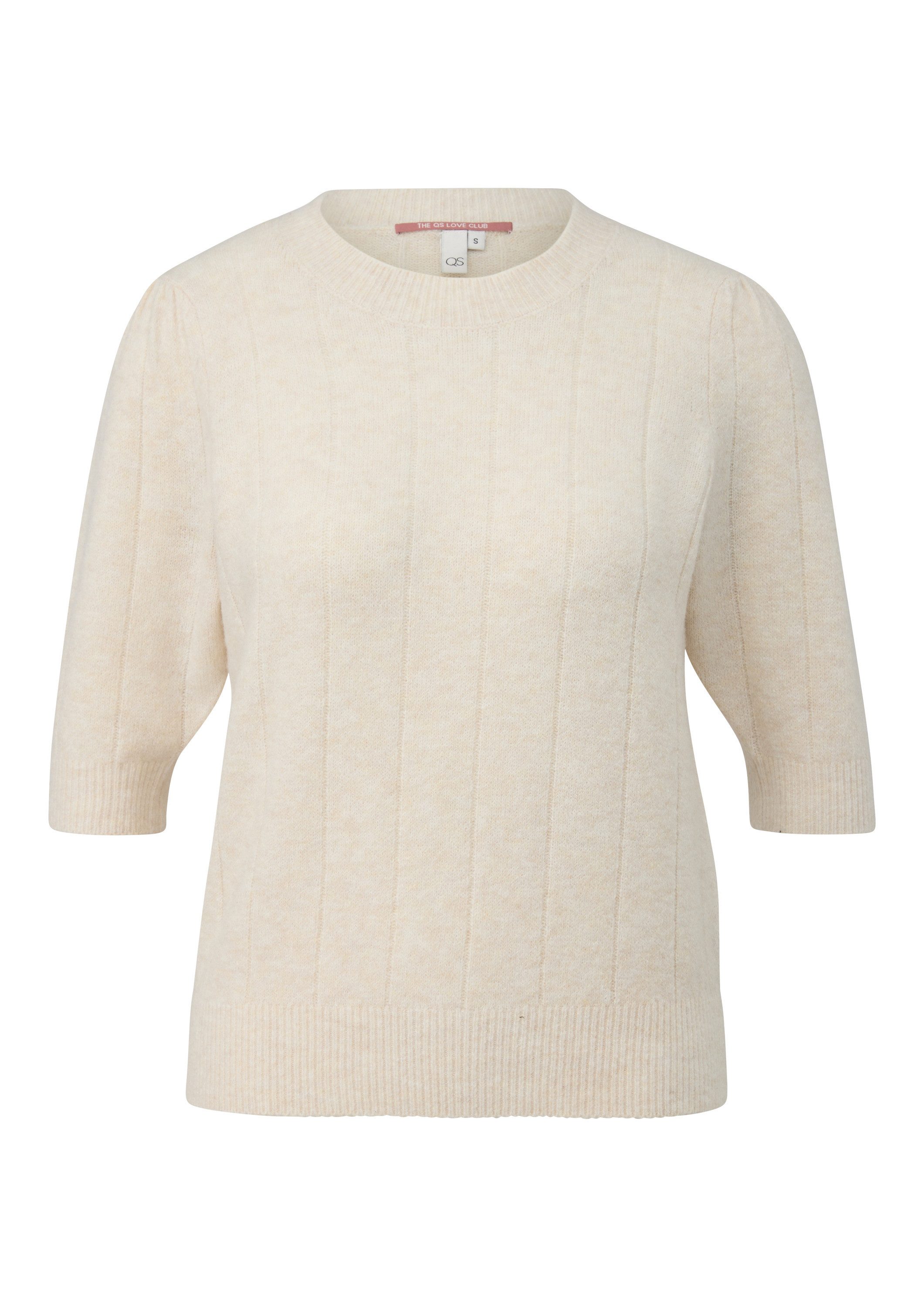 QS Kurzarmpullover Strickpullover Weicher Kurzarm-Strickpullover günstig online kaufen