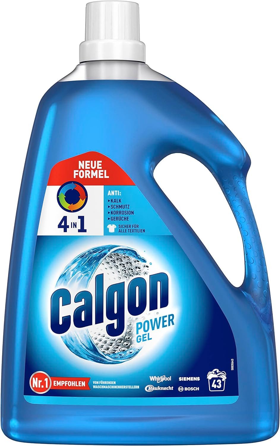 Calgon 4-in-1 Power Gel (1 x 2,15 L) Wasserenthärter (1-St. Wirksam gegen Kalk, Schmutz, Gerüche und Korrosion)