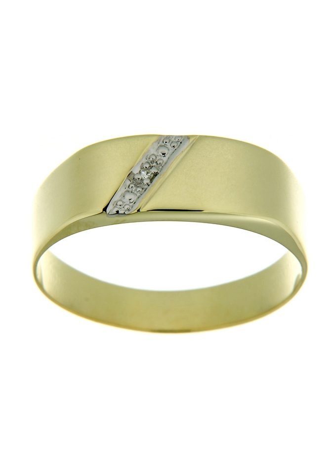 Firetti Goldring Schmuck Geschenk Gold 333 Herrenring Goldring Siegelring, mit Diamant