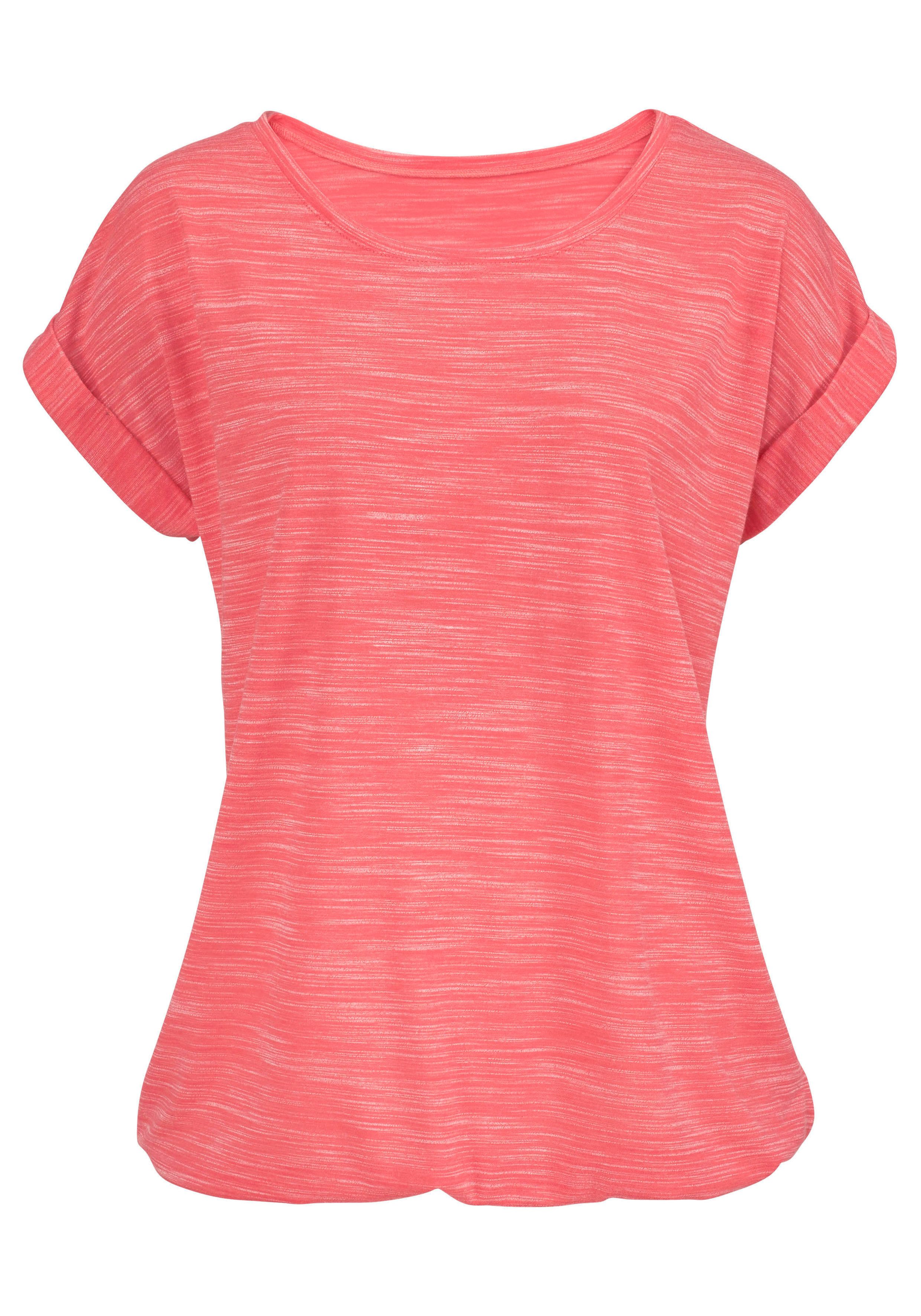 Beachtime by Lascana Kurzarmshirt mit Struktureffekt (2er-Pack) mit lässigem Ärmelumschlag – Bild 5 von 5