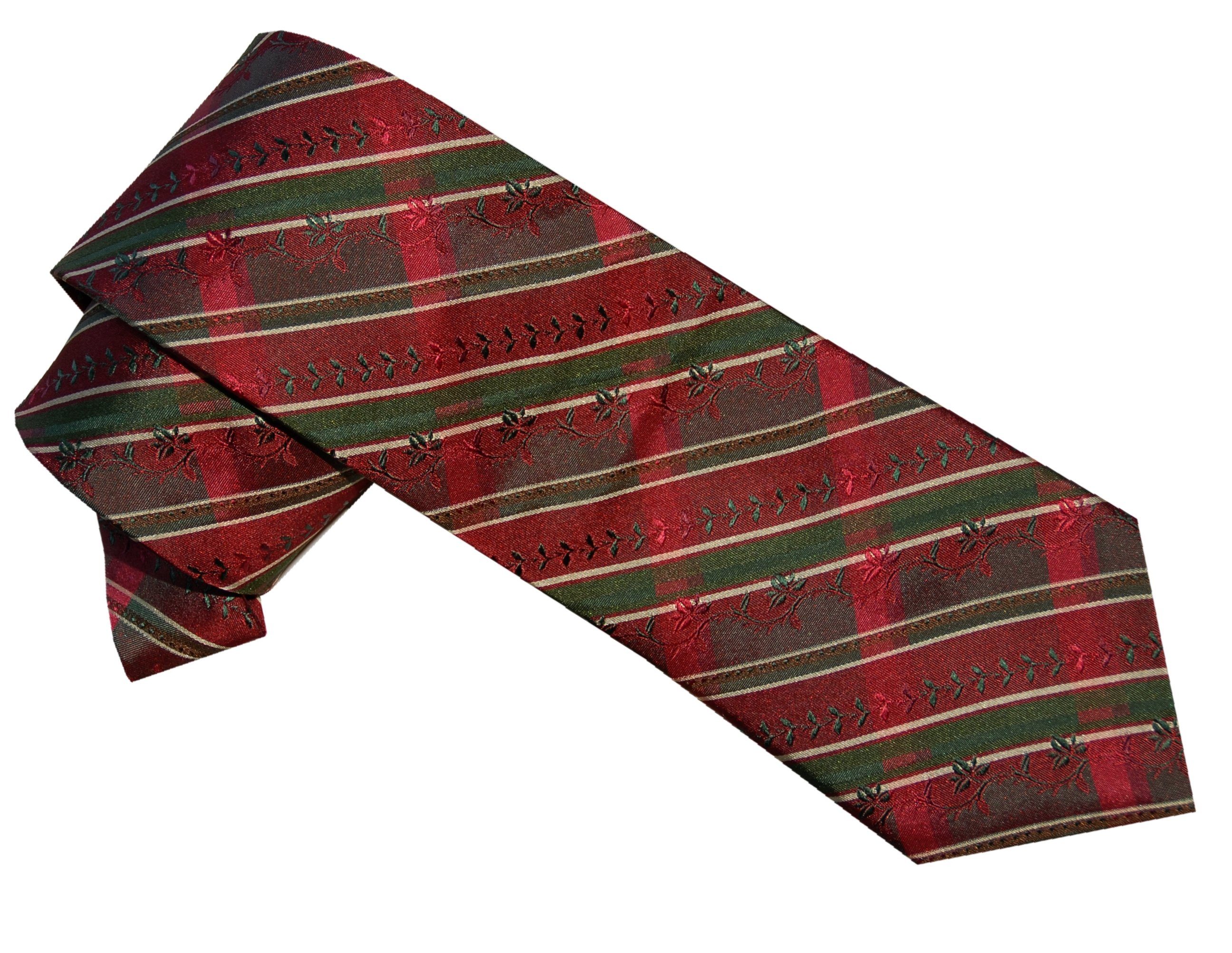 Moschen-Bayern Krawatte Trachtenkrawatte Krawatte Herren Rot-Grün 100% Seidenkrawatte edler Herrenkrawatte Wiener Seide Seiden-Jacquard