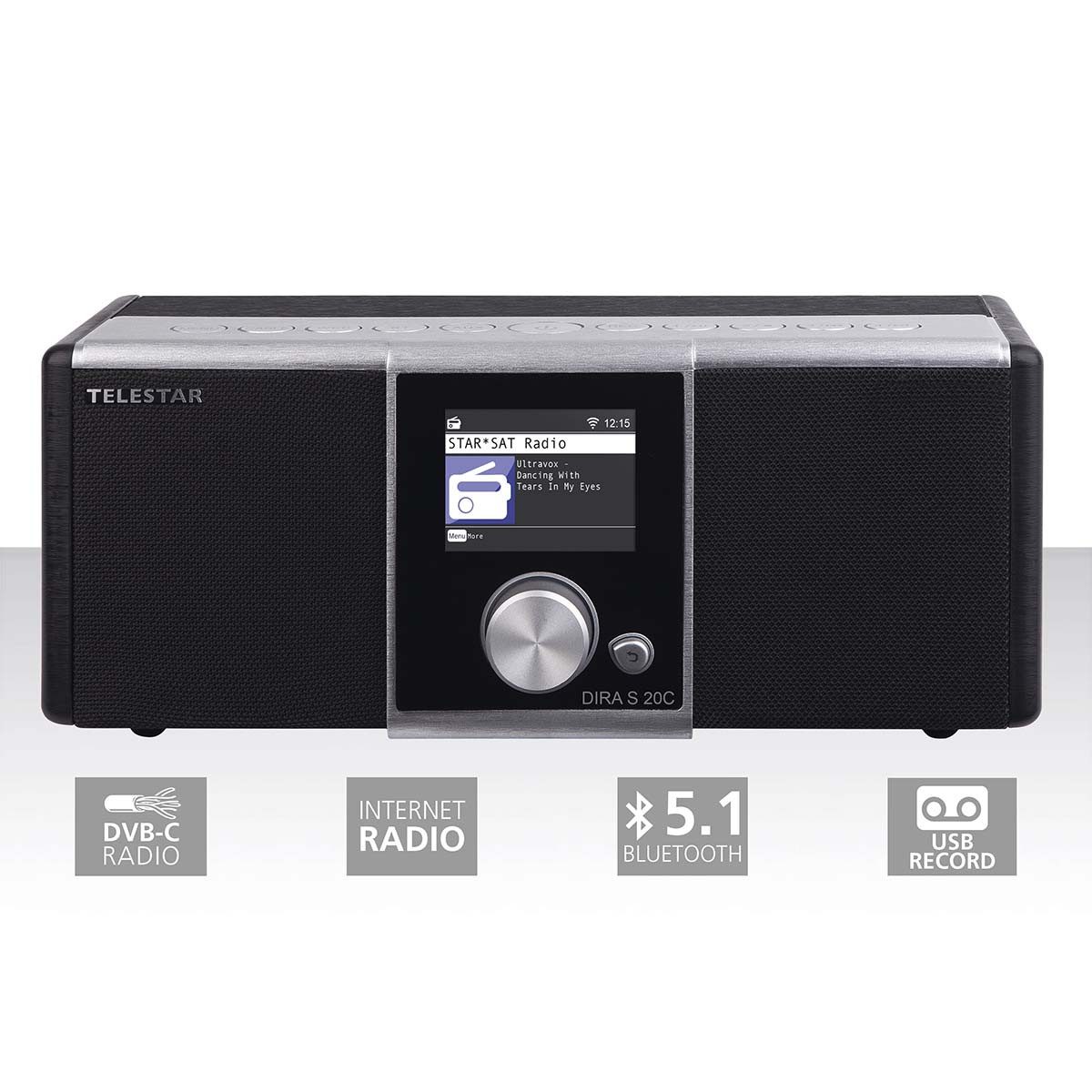 TELESTAR 20-200-02 Radio (Internet Radio, 60 W, DVB-C, Internet-Radio, Bluetooth und USB. Aufnahmefunktion für Musik)