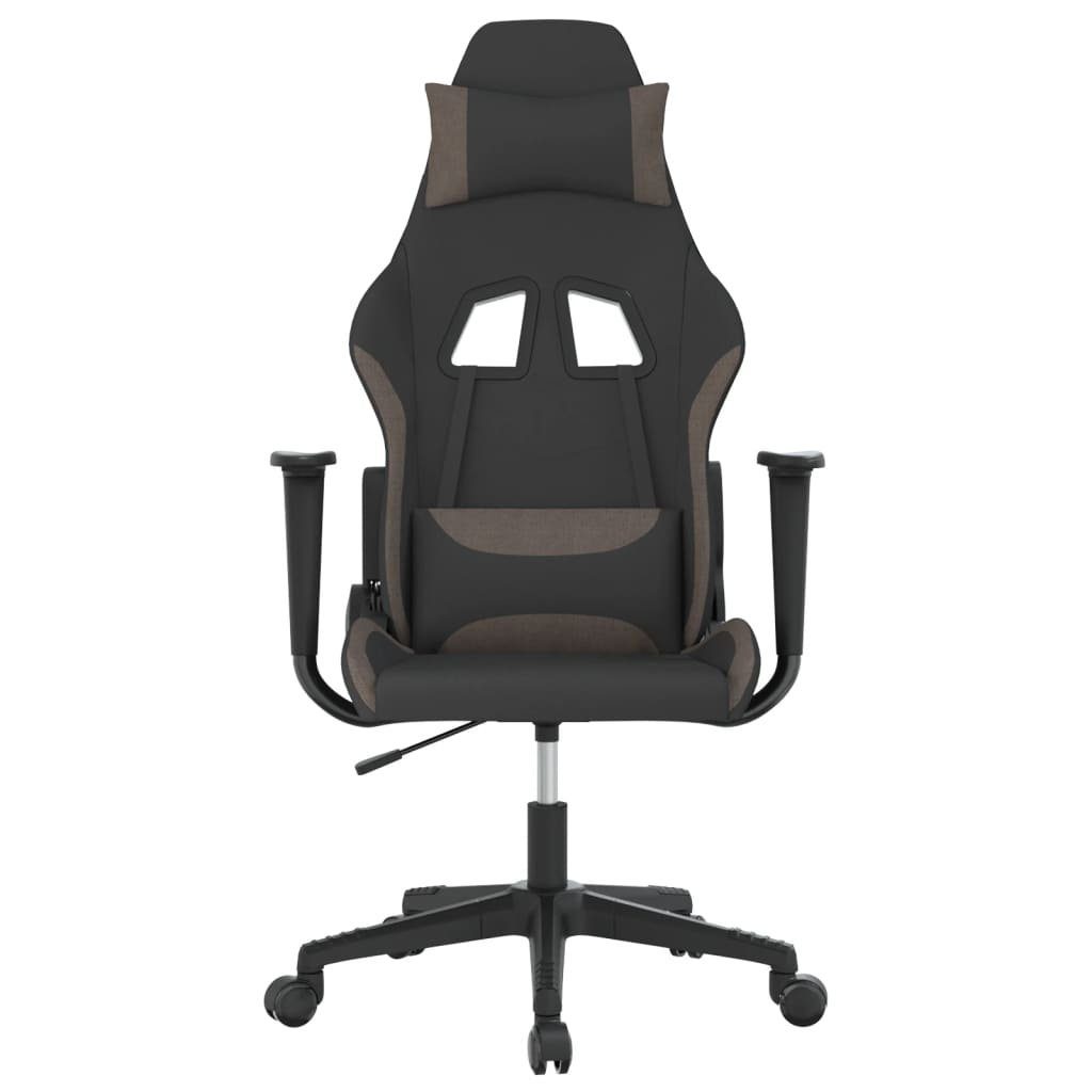 furnicato Gaming-Stuhl 65x58x(118-128) cm Schwarz und Taupe mit Stoffbezug (1 St), Atmungsaktiver Spielstuhl mit Liegefunktion und verstellbarer Höhe