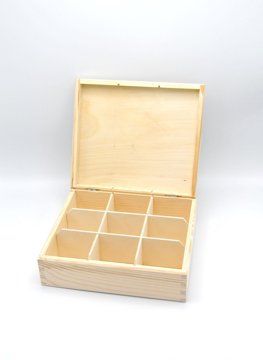 Aufbewahrungsbox, 9 Fächern, Holzkiste, Küchenbox, MyBer® (1-tlg) Teebox Vorratsbox, mit Teebox Teekiste