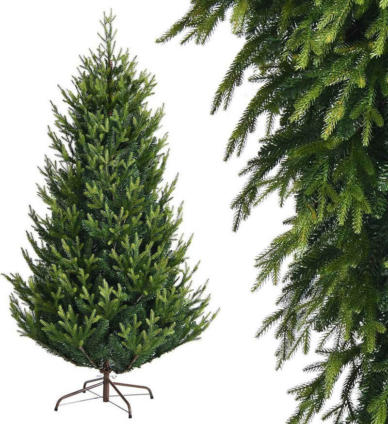 COSTWAY Künstlicher Weihnachtsbaum, 180cm, mit 718 PVC- & PE-Zweigen