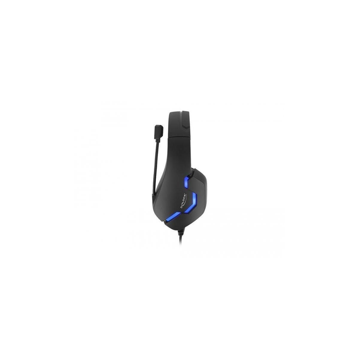 Headset 3,5 Delock Klinkenstecker, Gaming Headset, mm 27182 blaue... -