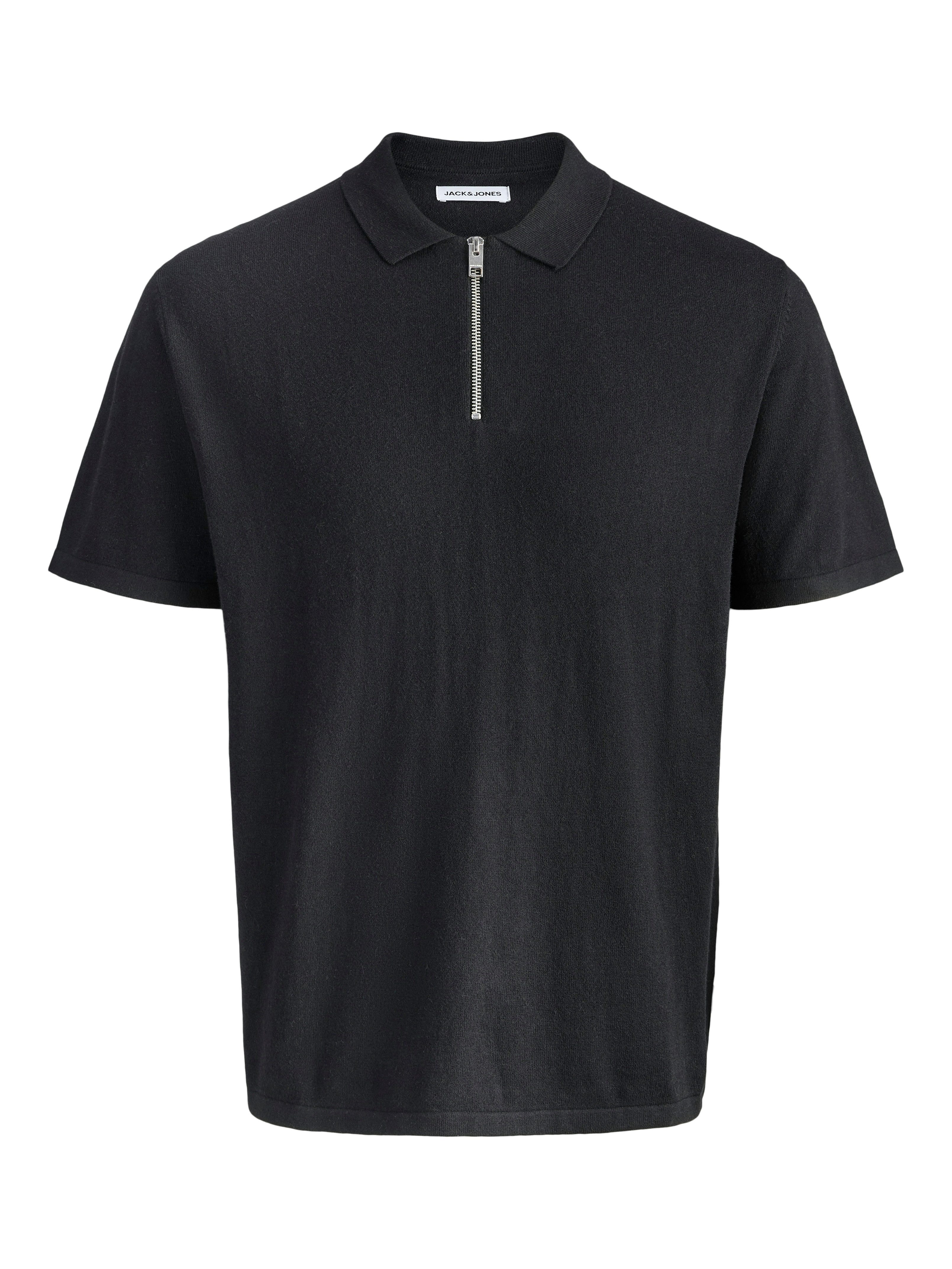 Kurzarmpullover JJEEMIL KNIT ZIP POLO SS SN