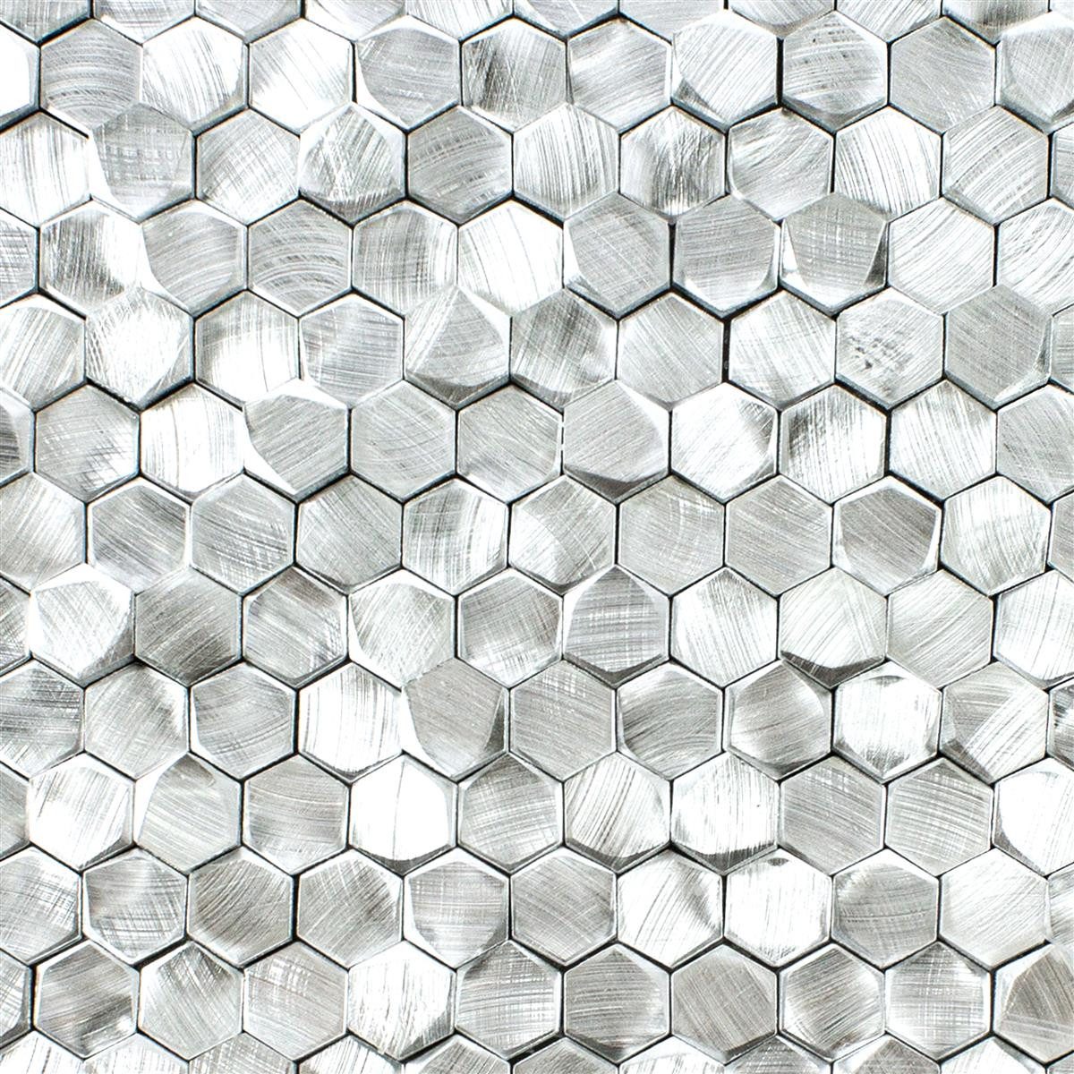 Mosafil Mosaikfliesen Aluminium Metall Mosaik Fliesen McAllen, Metall-Aluminium 31.000x29.800, gold-silber