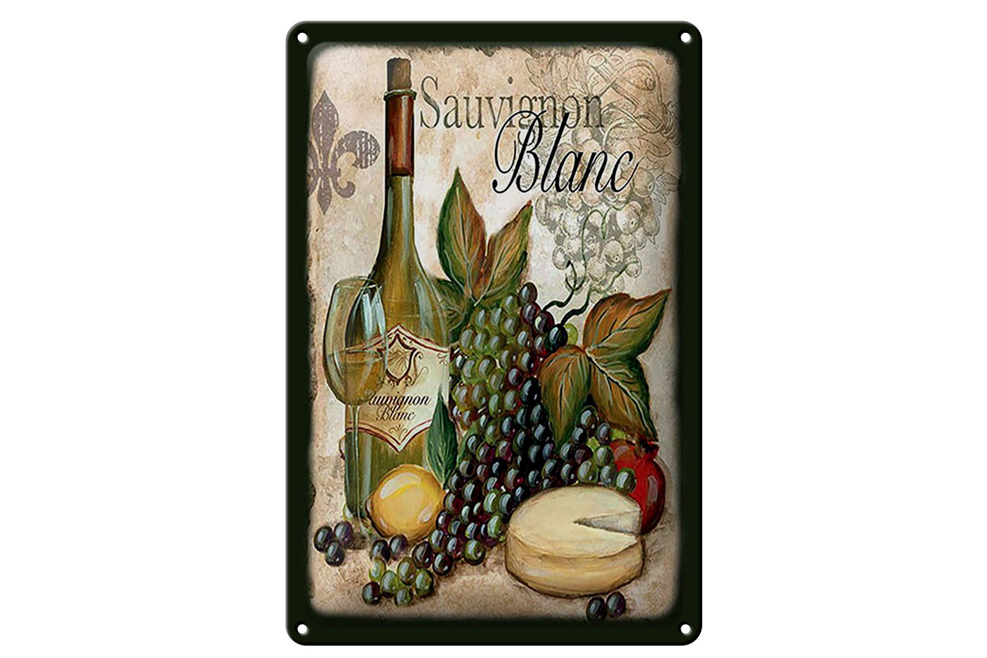 Femer GmbH Metallbild Alkohol 20x30 cm Sauvignon Blanc Wein