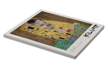 Posterlounge Leinwandbild Gustav Klimt, The Kiss, Wohnzimmer Modern Malerei