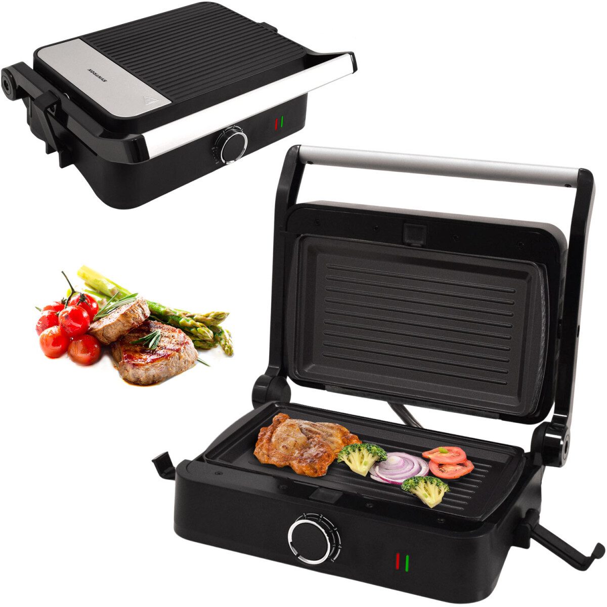 Syntrox Germany Küchenorganizer-Set Kombigerät Multifunktionsmaker mit Wechselplatten SM-1000W-Toledo Kon