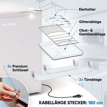 Stillstern Table Top Kühlschrank MKS 45.1, 51 cm hoch, 45 cm breit, Mini Kühlschrank E 45L mit Abtauautomatik