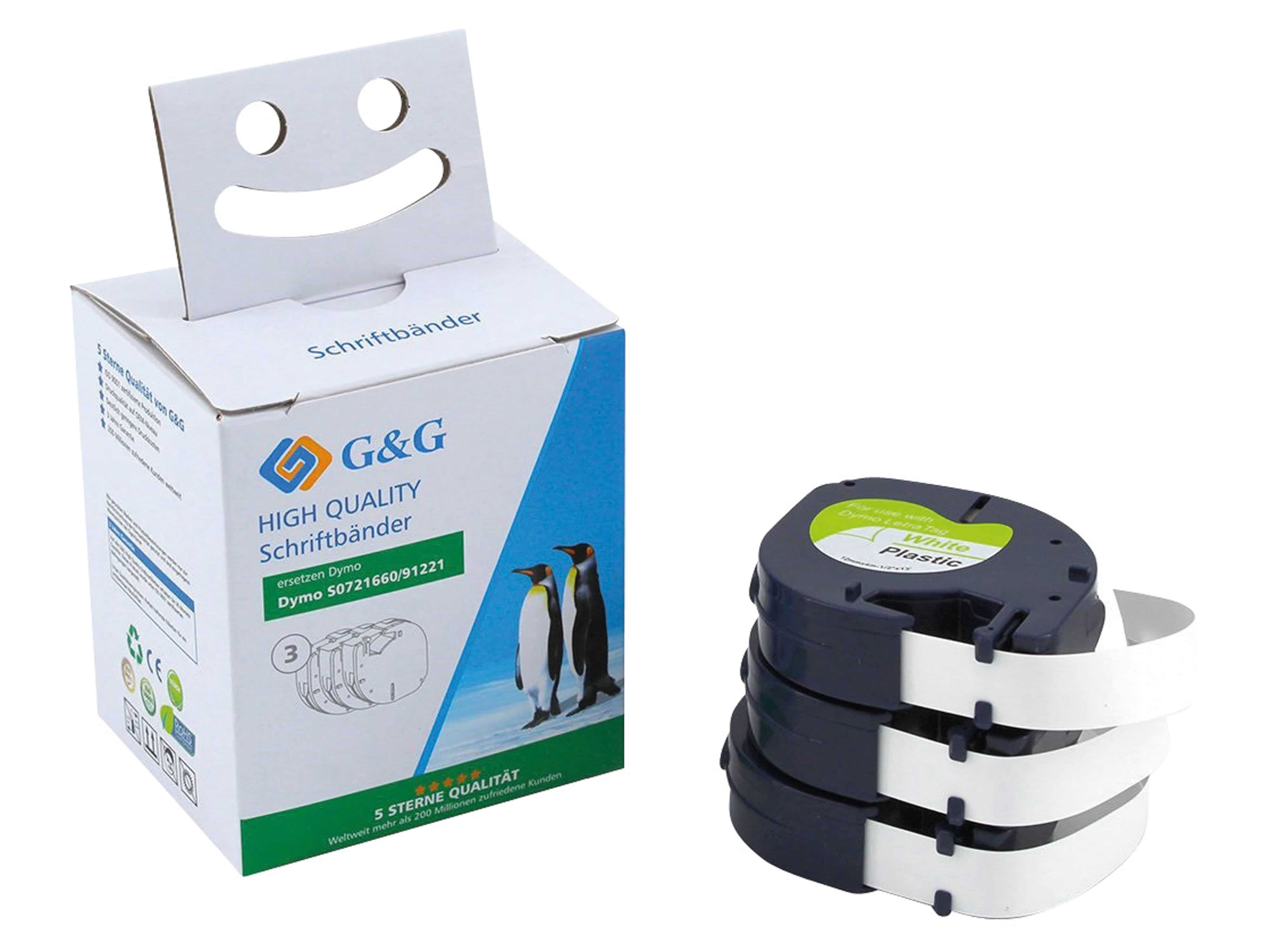 G&G G&G Etiketten Multipack 3er Pack schwarz auf weiß Tintenstrahldrucker