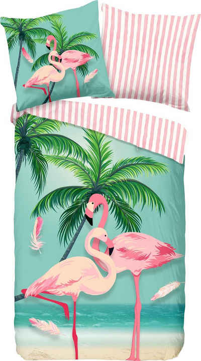 Kinderbettwäsche »Bonaire«, good morning, mit Flamingos