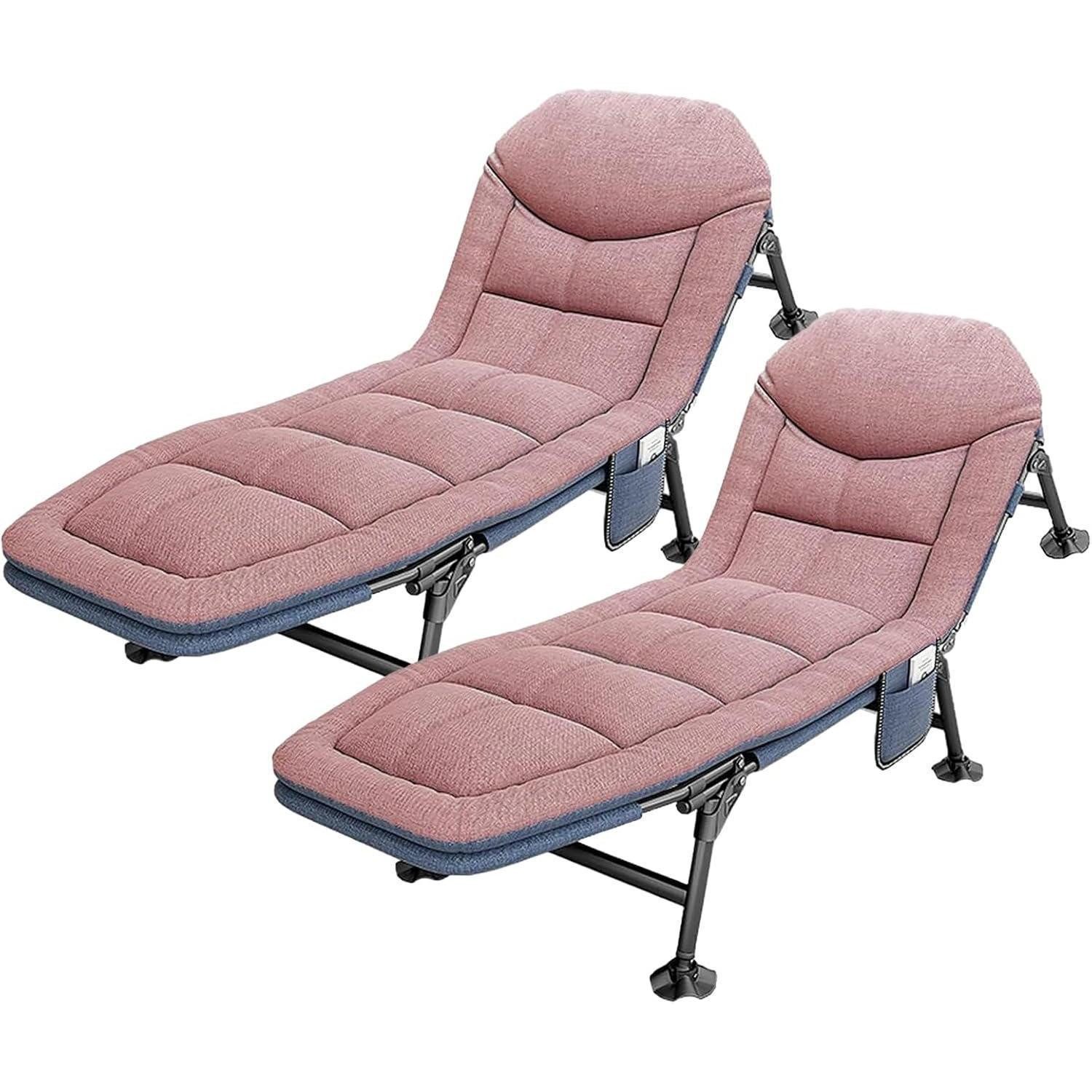 LuxusKollektion Campingliege Liegestuhl Klappbar Campingliege Sonnenliege 190x67x38cm Rosa-2pcs
