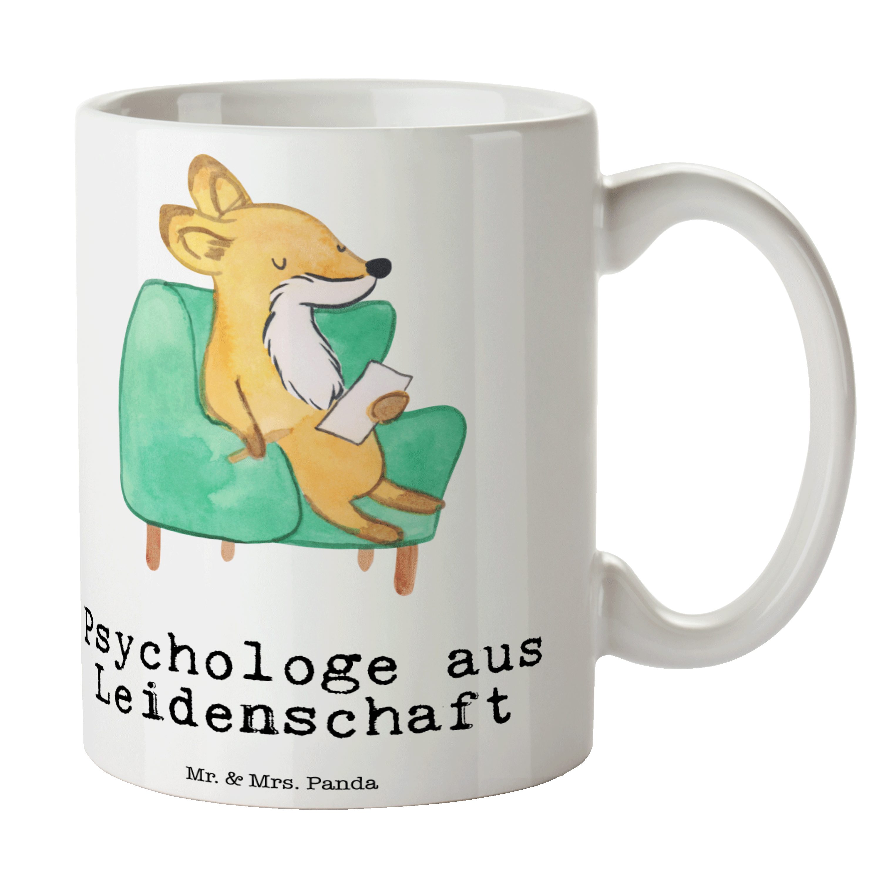 - Mrs. aus Psychologe & Panda Mr. Ausbildu, Geschenk, - Keramik Motive, Tasse Weiß Leidenschaft Tasse