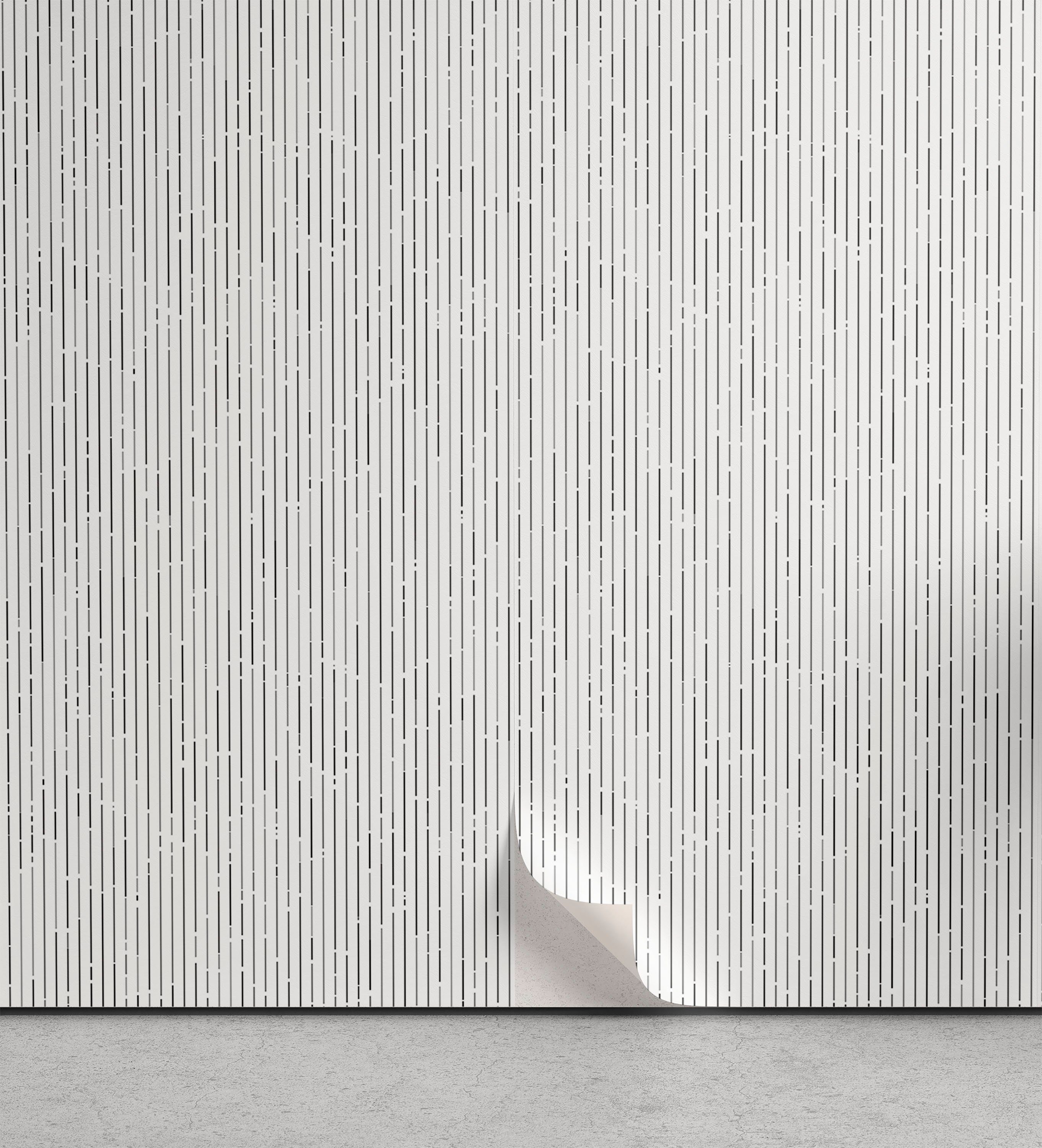 Abakuhaus Vinyltapete selbstklebendes Wohnzimmer Küchenakzent, neutrale Farbe Minimal gestrichelte Linien