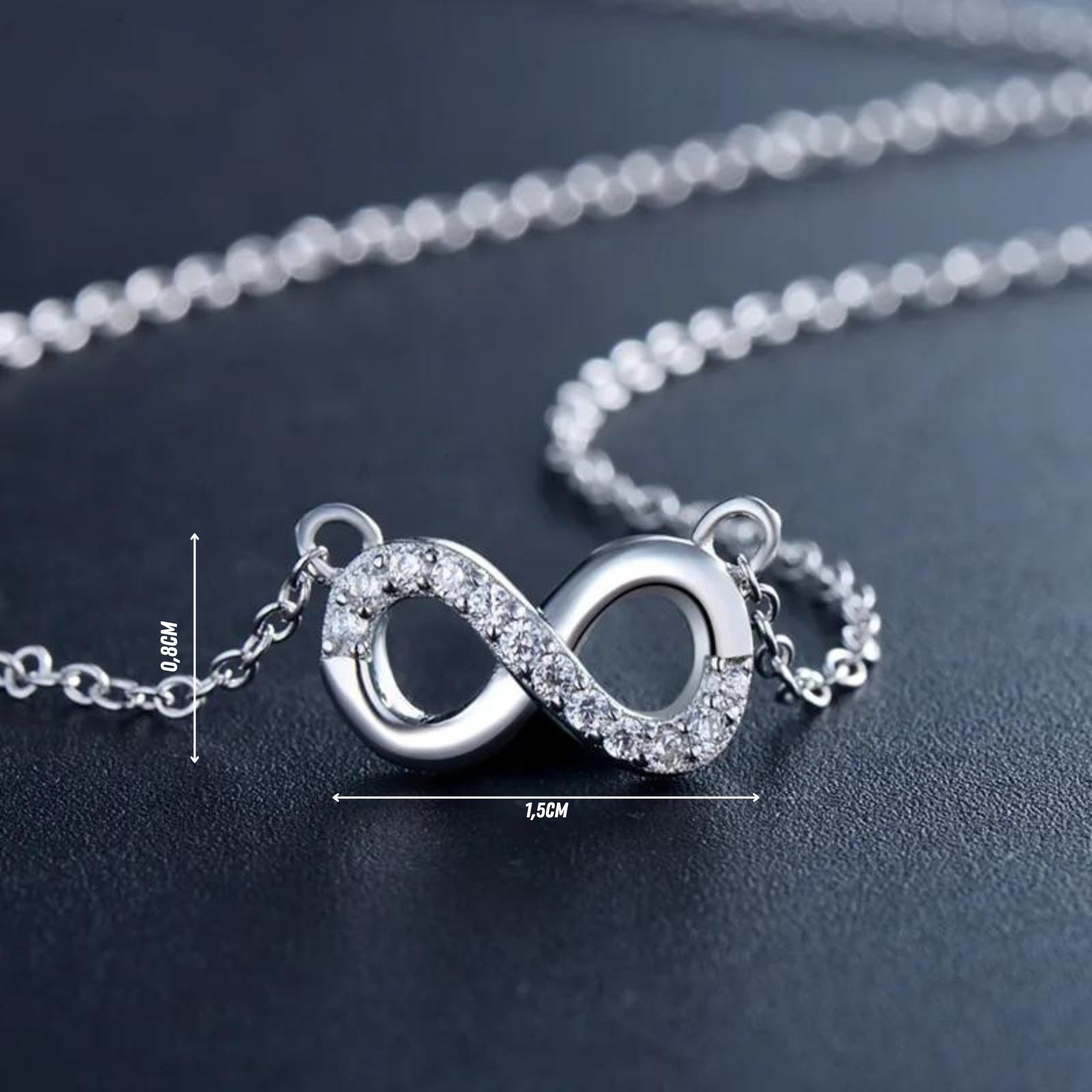 Eyecatcher Silberkette Halskette Unendlichkeit 925 Sterling Silber mit Zirk günstig online kaufen