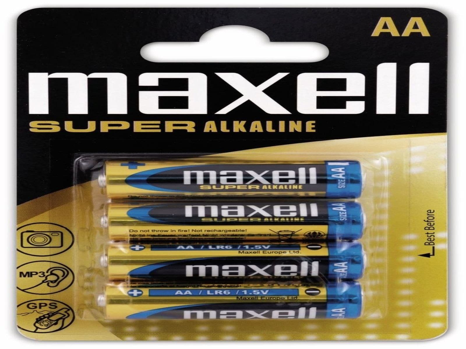 4 Maxell AA, MAXELL LR6, Super Batterie Alkaline, Mignon-Batterie