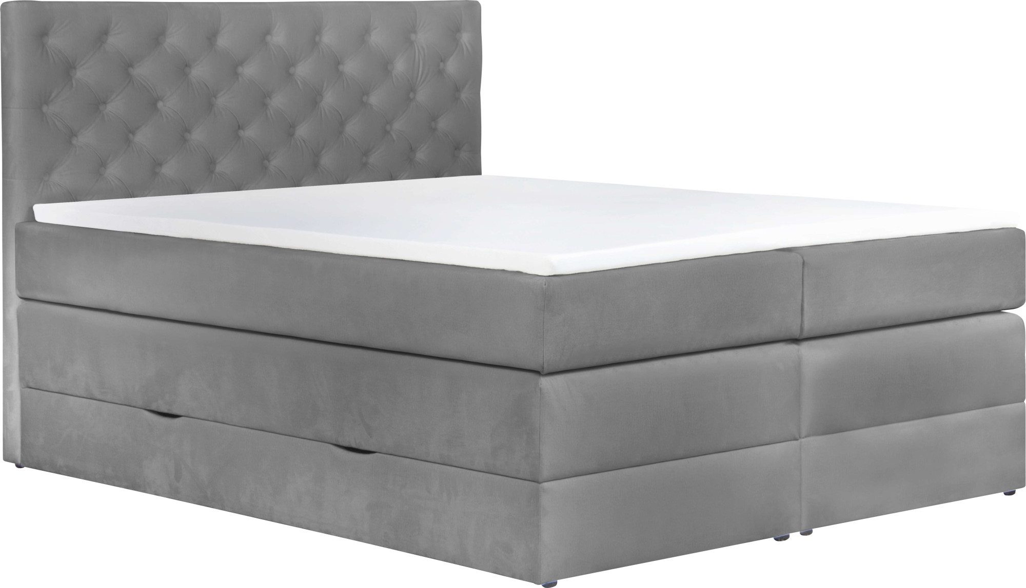 Home affaire Boxspringbett SELJORD mit Bettkasten, Matratze und Topper, Breite 160 oder 180 cm, Bonnell- oder Taschenfederkernmatratze (H2, H3, H4), mit Knopfheftung