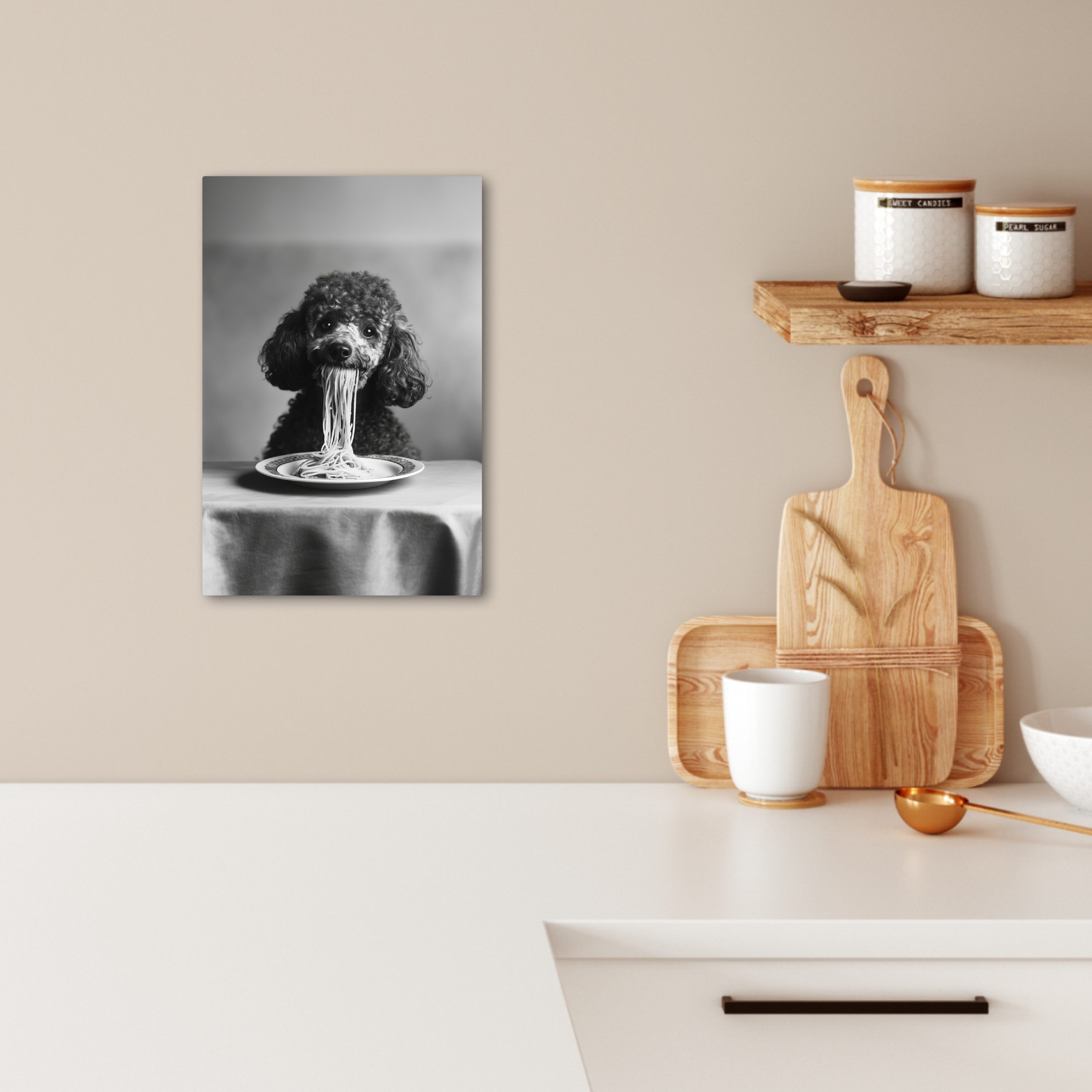 OneMillionCanvasses® Leinwandbild Pudel - Hund - Schwarz - Weiß - Niedlich günstig online kaufen