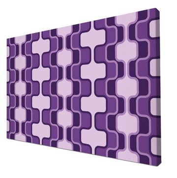 wandmotiv24 Leinwandbild Retromuster Violett Muster, Abstrakt (1 St), Wandbild, Wanddeko, Leinwandbilder in versch. Größen