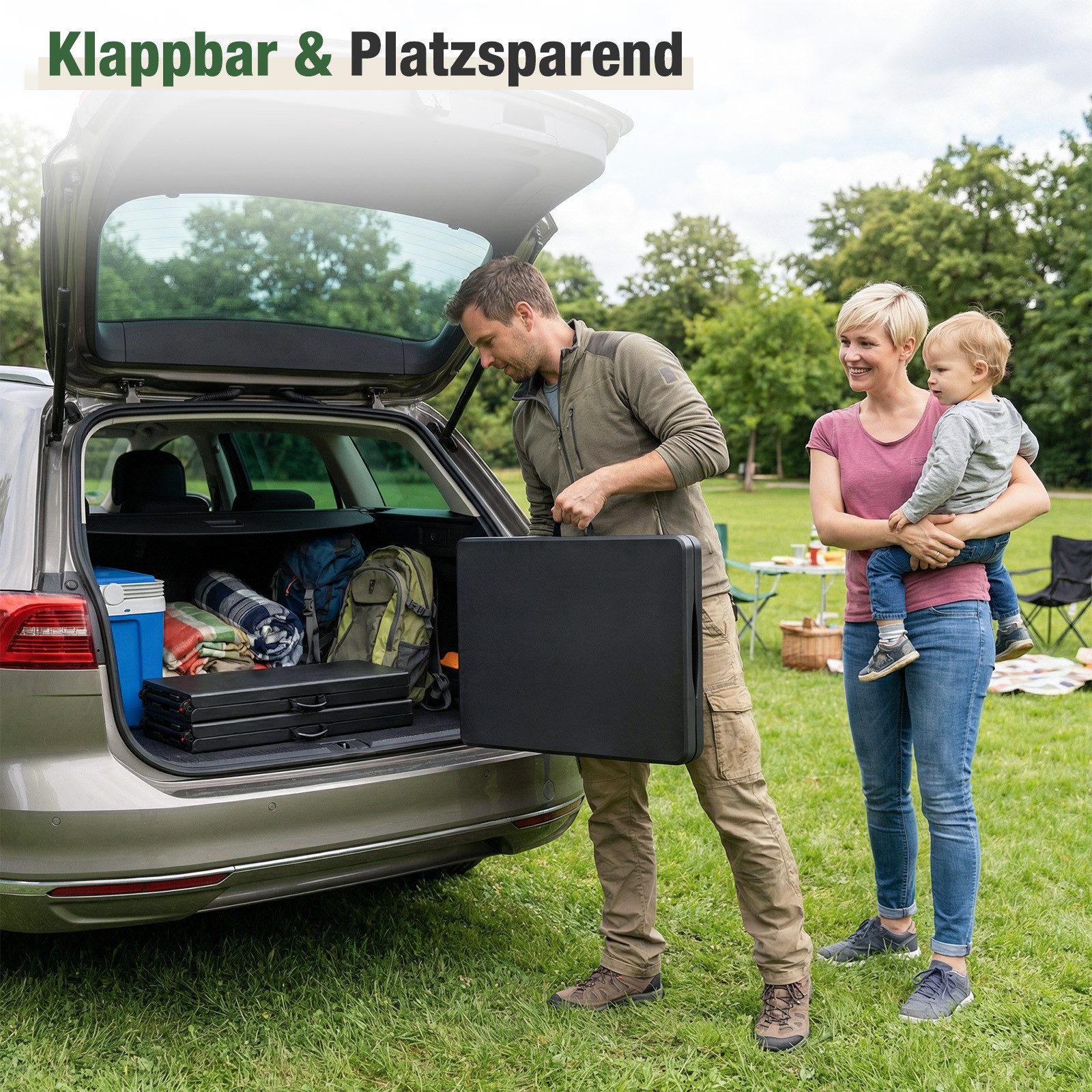 Sekey Bierzeltgarnitur Klappbar Bierzeltgarnitur 180cm Festzeltgarnitur Biertisch Set, 3-teilig, Tisch + 2 x Bierbank, Gartenmöbel Set – Bild 5 von 5