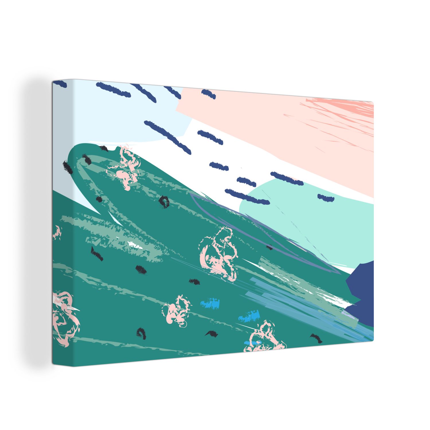 Wanddeko, - Wandbild Abstrakt Spot, Aufhängefertig, - Leinwandbilder, St), (1 cm OneMillionCanvasses® 30x20 Sommer Leinwandbild