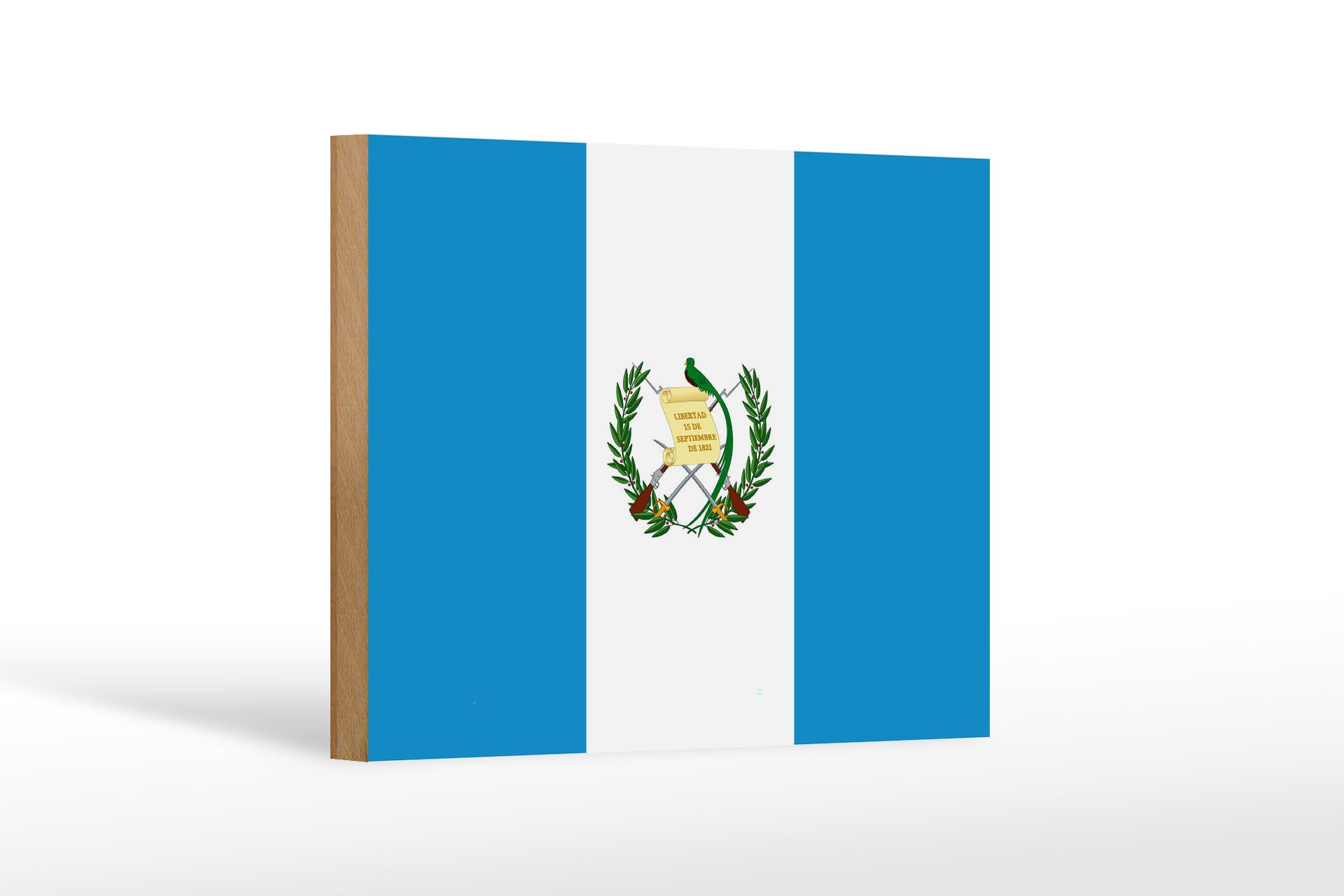Femer GmbH Holzbild Flagge Guatemalas 18x12 cm Flag of Guatemala, Flaggen (1 St), Glatte Holzfaserplatte (MDF), vorn beschichtet