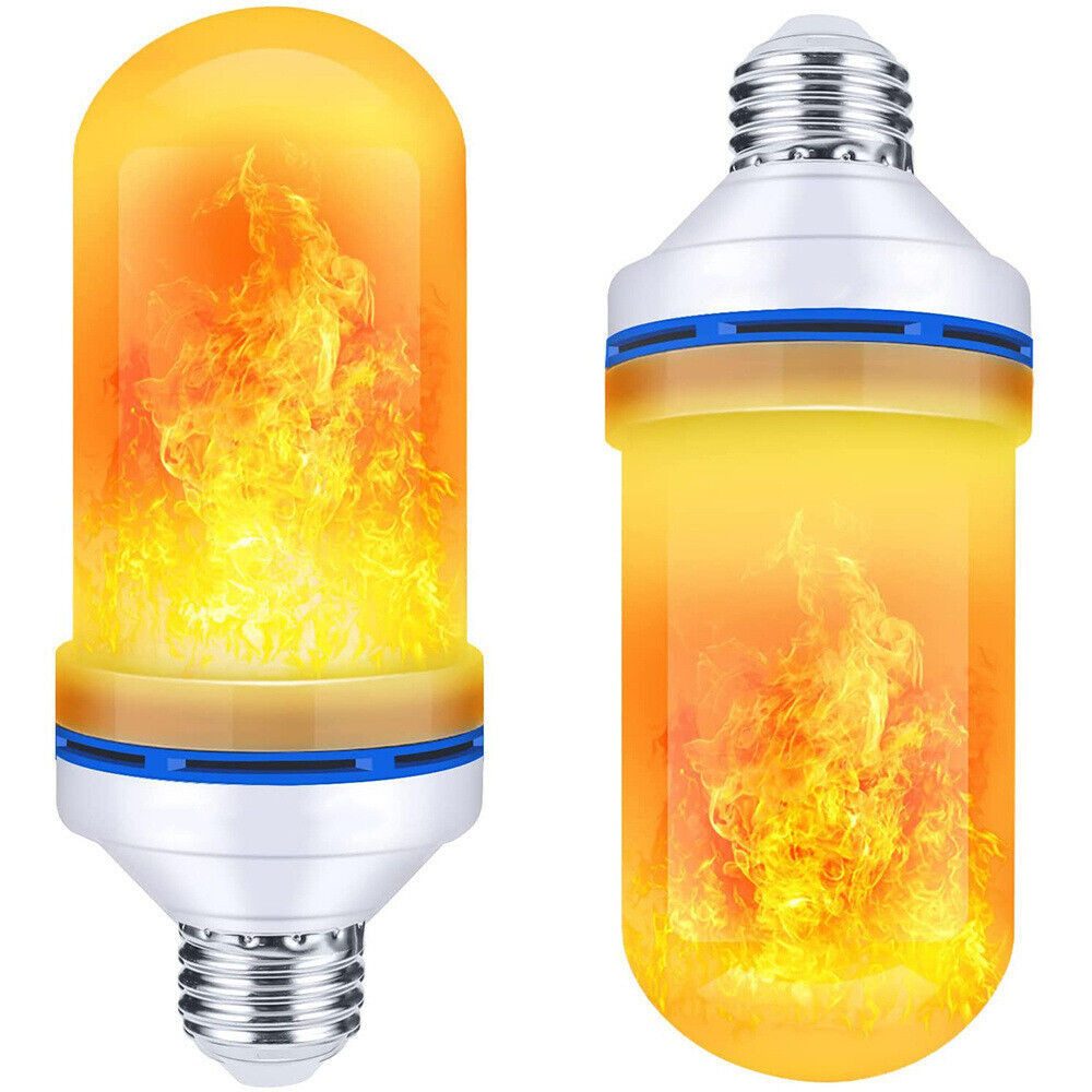 VERK GROUP LED Sockelleuchte 2 x LED Flamme Glühbirne Flamme Lampe Flackerlicht Flammeneffekt Feuer