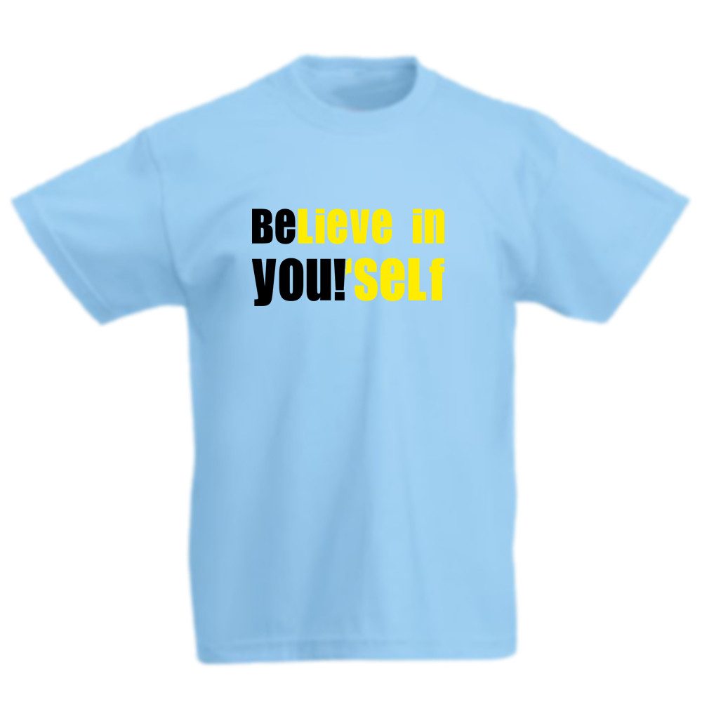 G-graphics T-Shirt BElieve in YOUrselve Kinder T-Shirt, mit Spruch / Sprüche / Print / Aufdruck