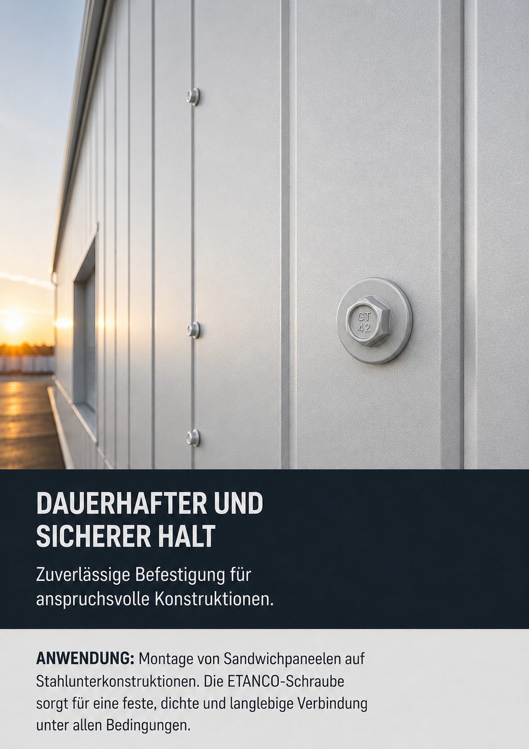 Etanco GmbH Blechschraube mit EPDM Dichtung für Stahl bis 6 mm-100 Stk. RAL 9005