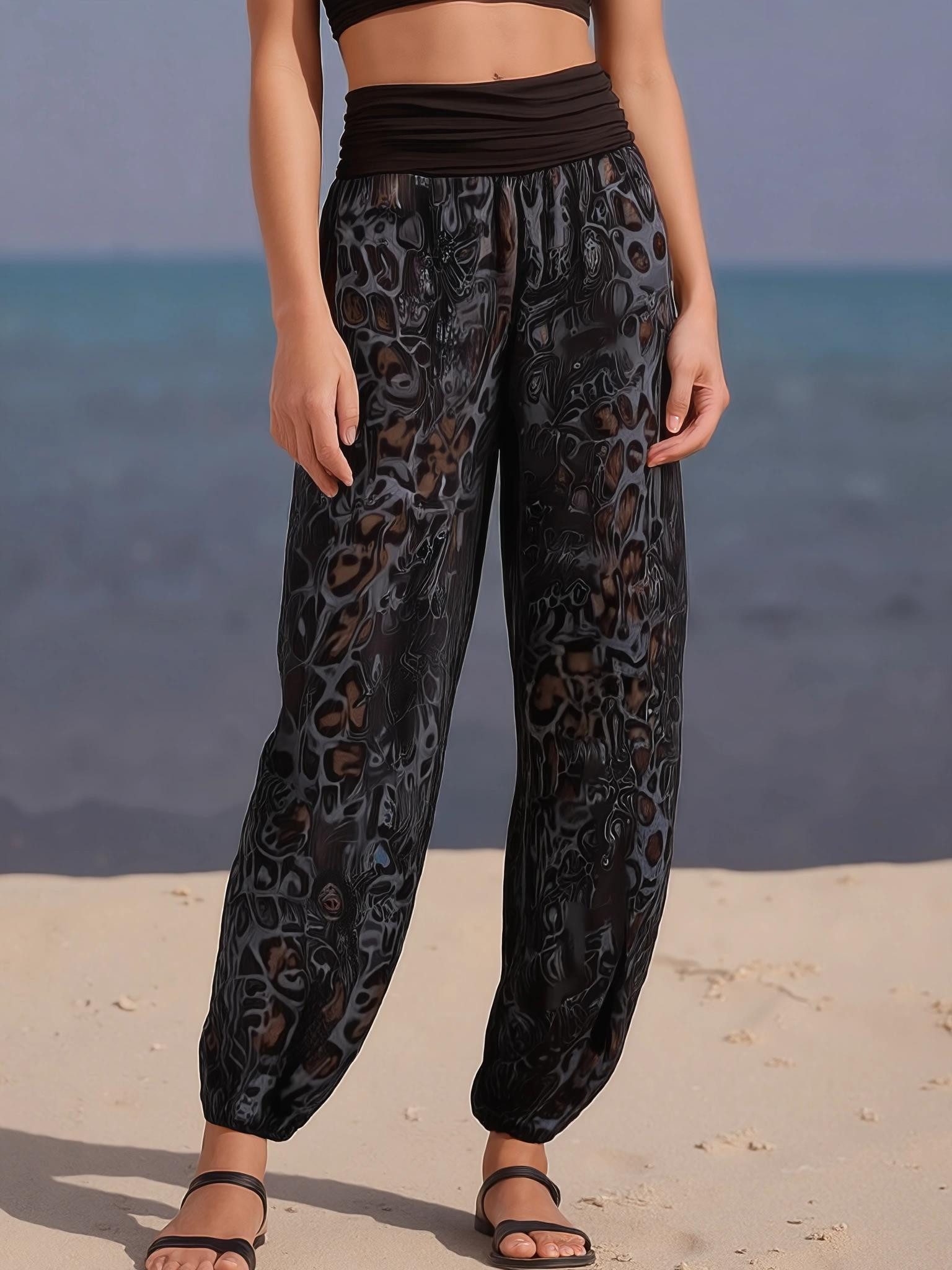 malito more than fashion Haremshose Pumphose Leo Print 1484 dünne leichte Freizeithose im Leo Print