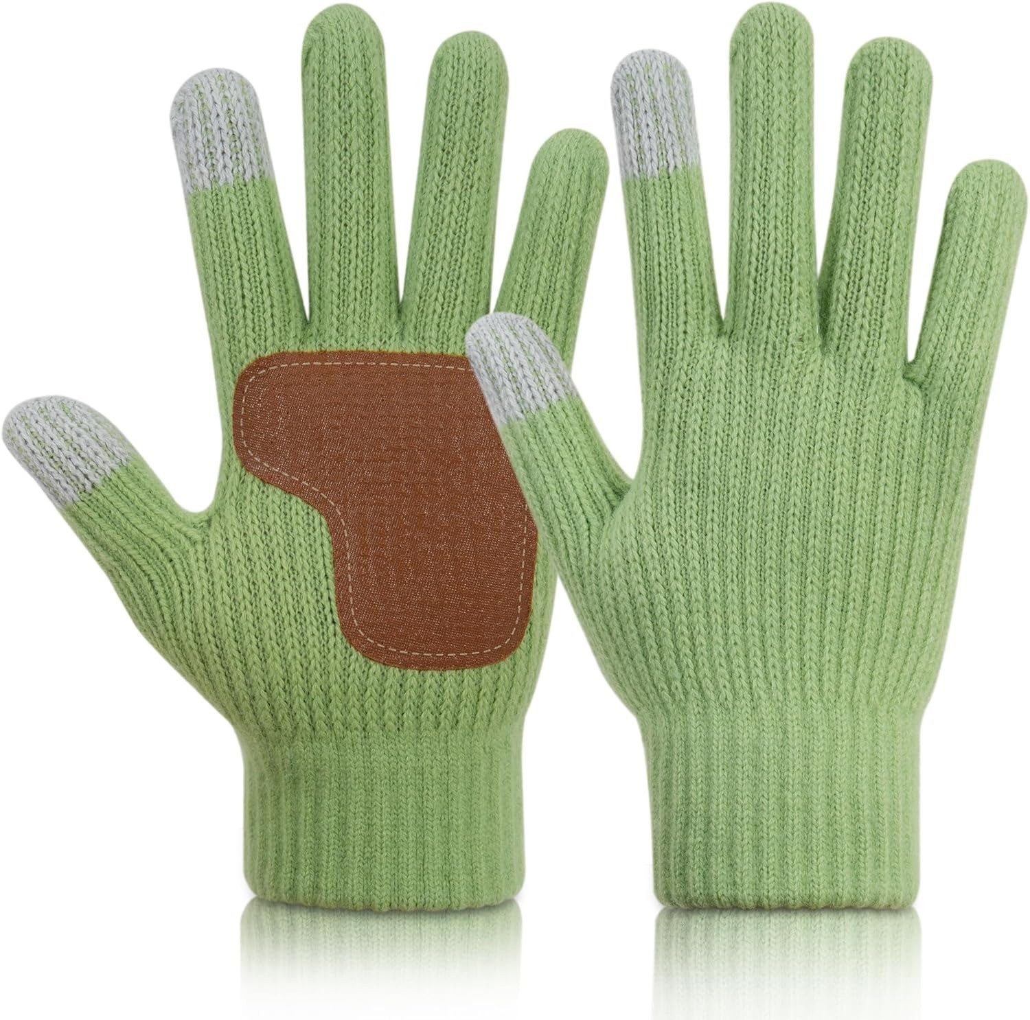 Coonoor Strickhandschuhe Winterstrickhandschuhe, Outdoor-Fahrradhandschuhe, Touchscreen-fähige rutschfeste Thermohandschuhe