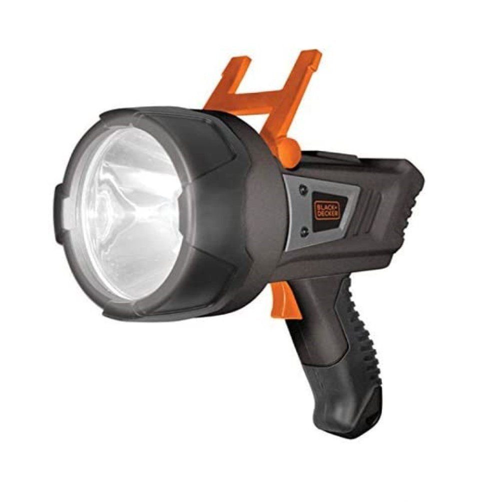 Black + Decker Taschenlampe SLV3 Handscheinwerfer 600LU, 2 Modi Akkubetrieb Arbeitsleuchte Leuchte (Arbeitslampe, Bestrahlungsdistanz max. 400m, 1-St., tragbar, mobil & leicht), Werkstattleuchte Inspektionslampe Handlampe Stableuchte Handstrahler