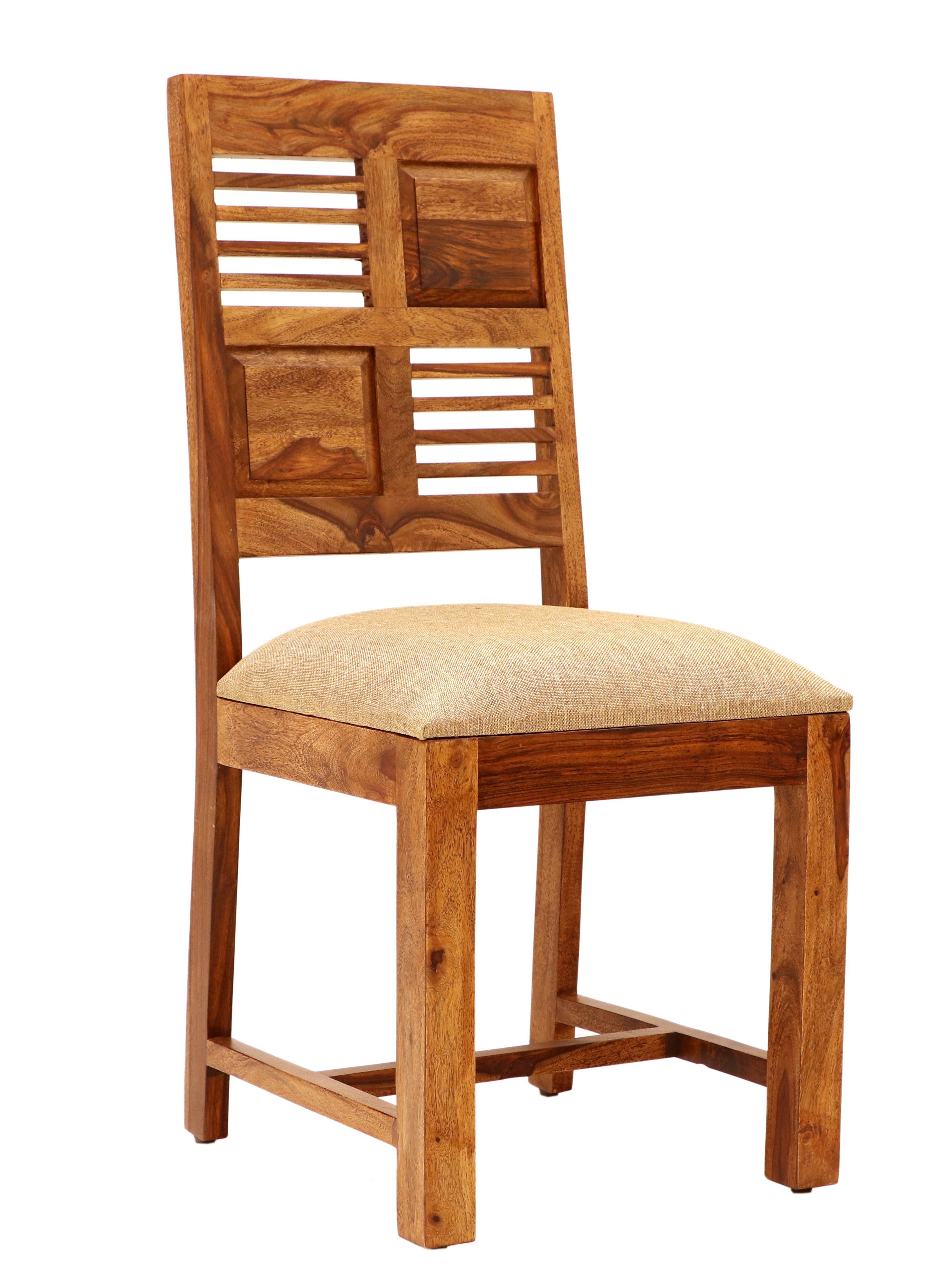 Sheesham-Massivholz Sitzfläche mit gepolsterter Indischesmoebelhausde Stuhl Tara Esszimmerstuhl