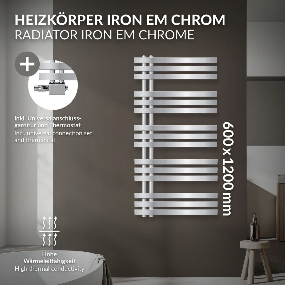 LuxeBath Badheizkörper Designheizkörper Iron EM 600x1200mm günstig online kaufen