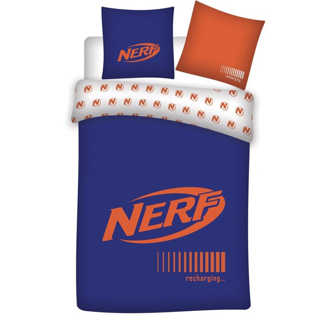 Nerf Kinderbettwäsche, Renforcé, 2 teilig, Wendebettwäsche 135-140 x 200 cm aus Bio - Baumwolle